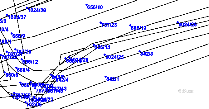 Parcela st. 1024/25 v KÚ Jarpice, Katastrální mapa