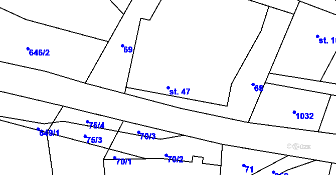 Parcela st. 47 v KÚ Jarpice, Katastrální mapa