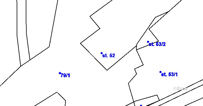 Parcela st. 52 v KÚ Jarpice, Katastrální mapa