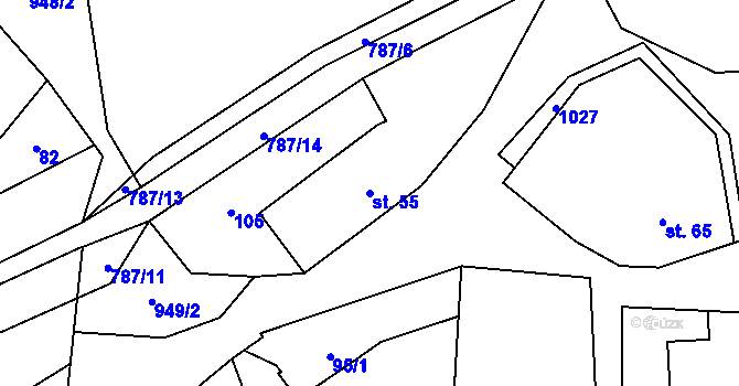 Parcela st. 55 v KÚ Jarpice, Katastrální mapa