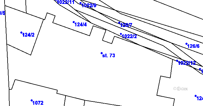 Parcela st. 73 v KÚ Jarpice, Katastrální mapa
