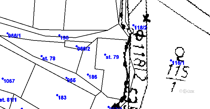 Parcela st. 79 v KÚ Jarpice, Katastrální mapa