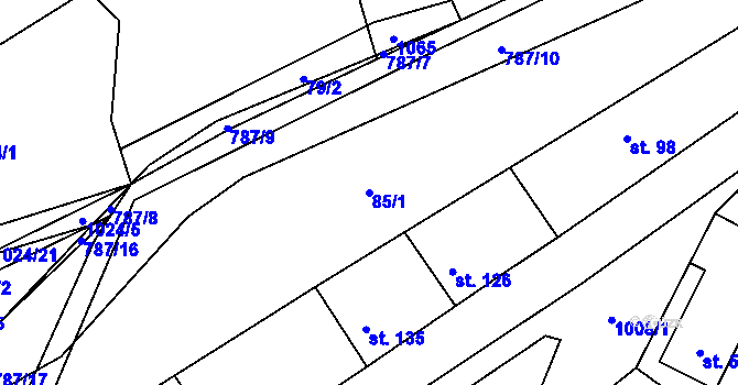 Parcela st. 85/1 v KÚ Jarpice, Katastrální mapa