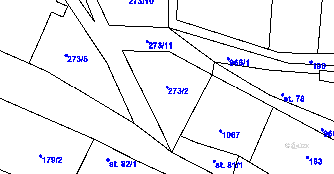 Parcela st. 273/2 v KÚ Jarpice, Katastrální mapa