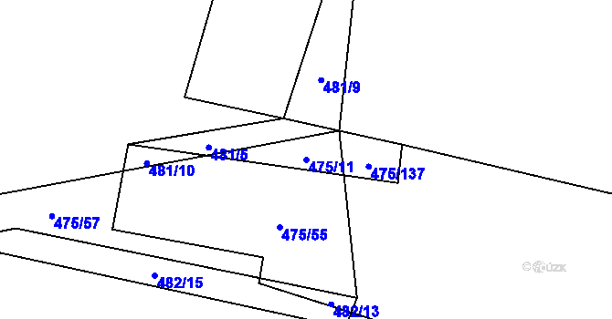 Parcela st. 475/11 v KÚ Jarpice, Katastrální mapa