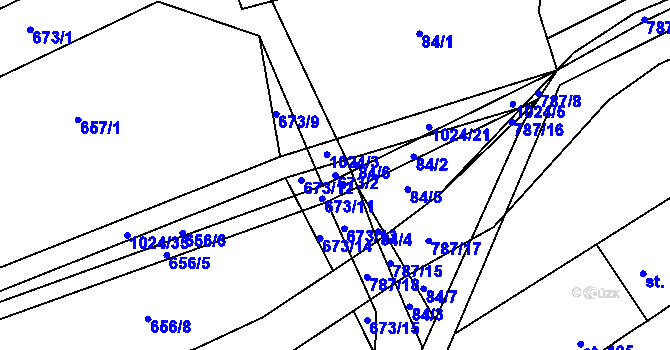 Parcela st. 673/2 v KÚ Jarpice, Katastrální mapa