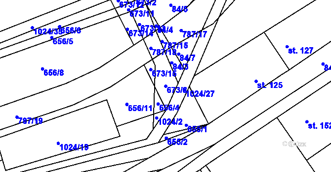 Parcela st. 673/8 v KÚ Jarpice, Katastrální mapa