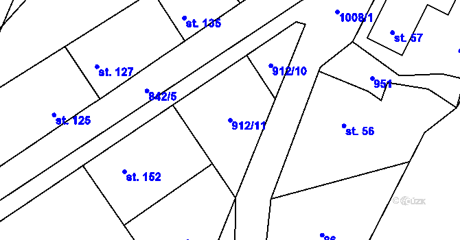 Parcela st. 912/11 v KÚ Jarpice, Katastrální mapa