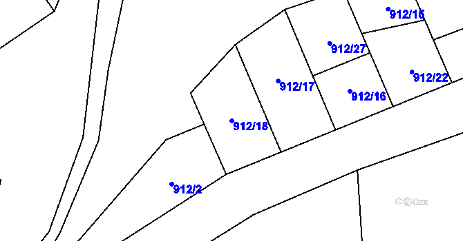 Parcela st. 912/18 v KÚ Jarpice, Katastrální mapa