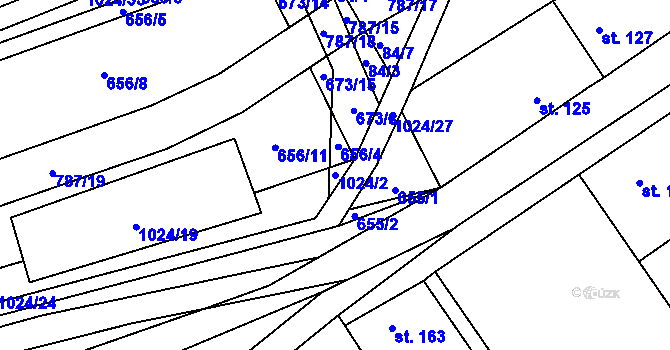 Parcela st. 1024/2 v KÚ Jarpice, Katastrální mapa