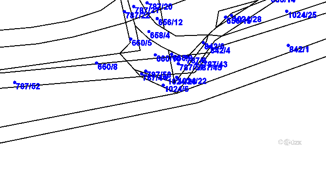 Parcela st. 1024/6 v KÚ Jarpice, Katastrální mapa