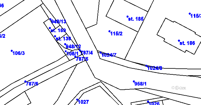 Parcela st. 1024/7 v KÚ Jarpice, Katastrální mapa
