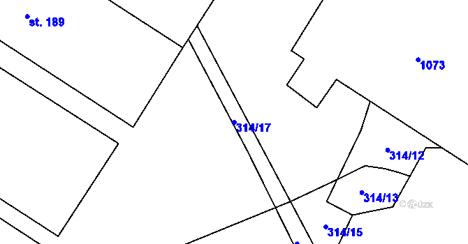 Parcela st. 314/17 v KÚ Jarpice, Katastrální mapa