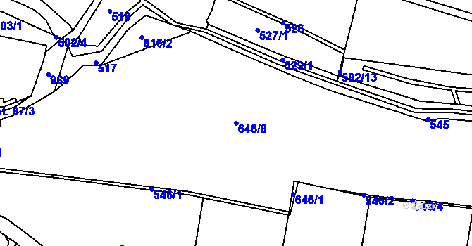 Parcela st. 646/8 v KÚ Jarpice, Katastrální mapa