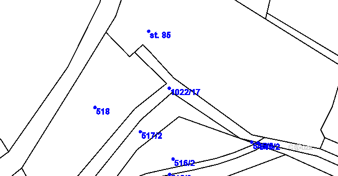 Parcela st. 1022/17 v KÚ Jarpice, Katastrální mapa