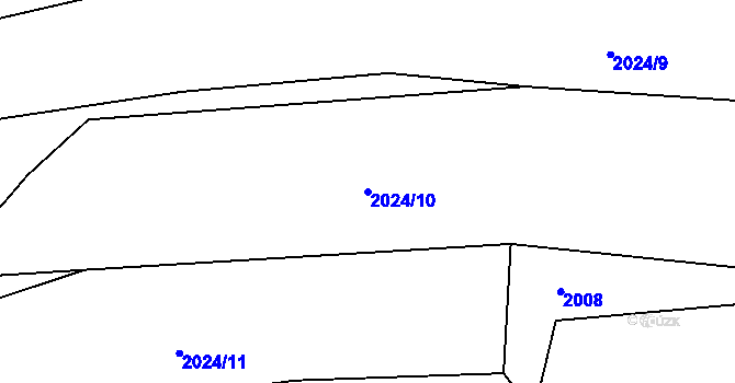 Parcela st. 2024/10 v KÚ Jasenice u Valašského Meziříčí, Katastrální mapa