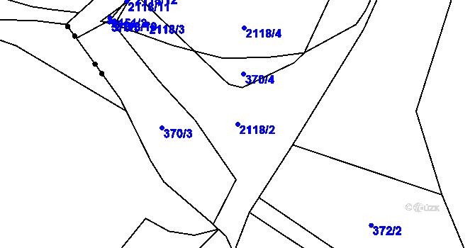 Parcela st. 2118/2 v KÚ Jasenice u Valašského Meziříčí, Katastrální mapa