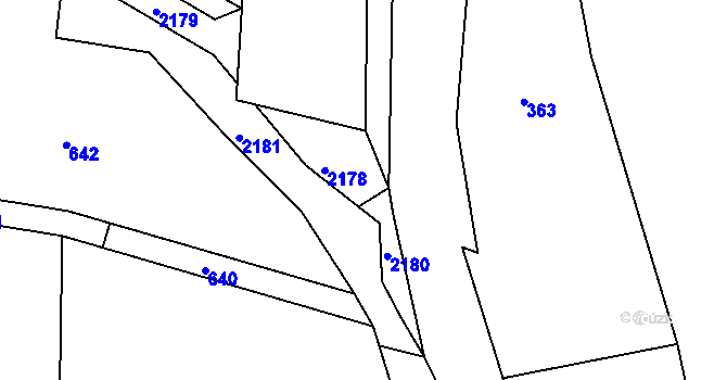 Parcela st. 2148/4 v KÚ Jasenice u Valašského Meziříčí, Katastrální mapa