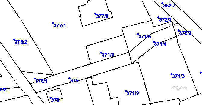 Parcela st. 371/1 v KÚ Jasenná, Katastrální mapa