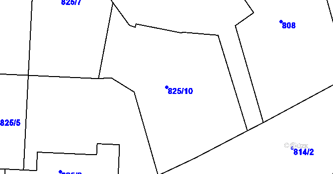 Parcela st. 825/10 v KÚ Jasenná, Katastrální mapa