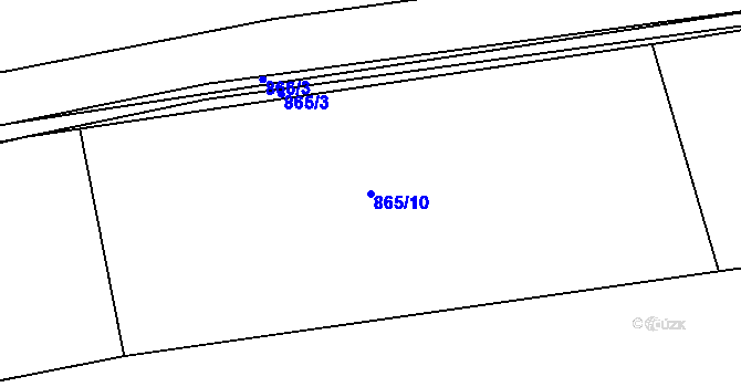 Parcela st. 865/10 v KÚ Jasenná, Katastrální mapa