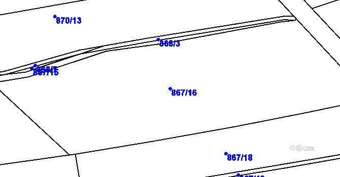 Parcela st. 867/16 v KÚ Jasenná, Katastrální mapa