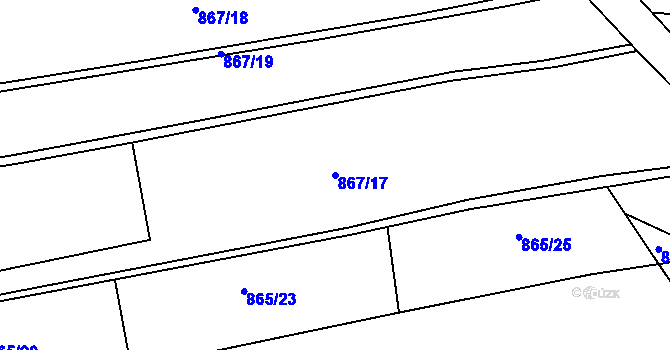 Parcela st. 867/17 v KÚ Jasenná, Katastrální mapa
