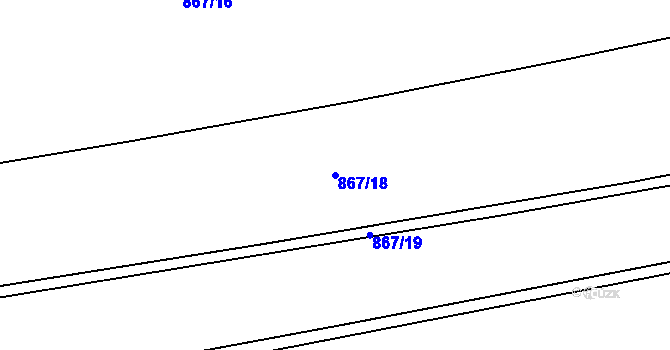 Parcela st. 867/18 v KÚ Jasenná, Katastrální mapa