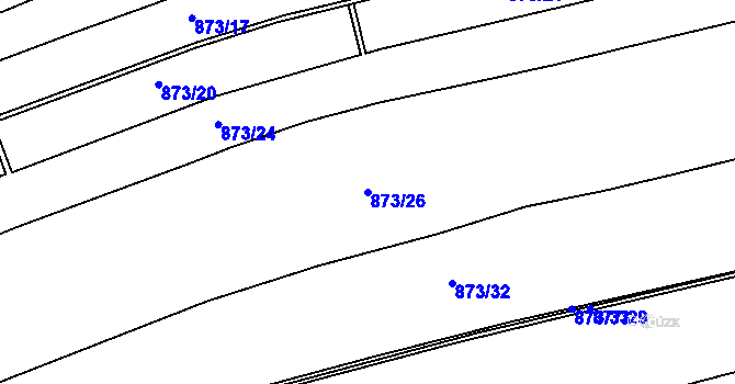 Parcela st. 873/26 v KÚ Jasenná, Katastrální mapa