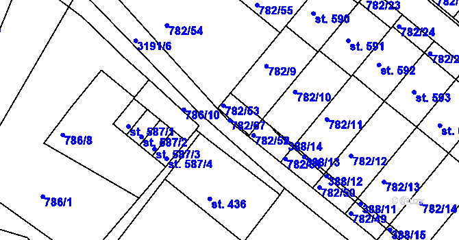 Parcela st. 782/67 v KÚ Jasenná na Moravě, Katastrální mapa