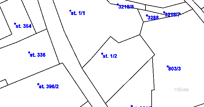Parcela st. 1/2 v KÚ Jasenná na Moravě, Katastrální mapa