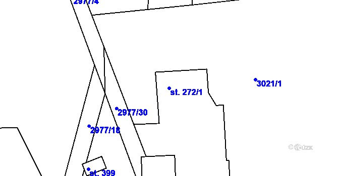 Parcela st. 272/1 v KÚ Jasenná na Moravě, Katastrální mapa