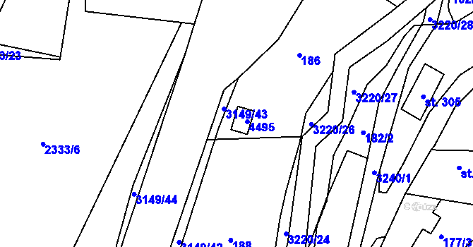 Parcela st. 287 v KÚ Jasenná na Moravě, Katastrální mapa