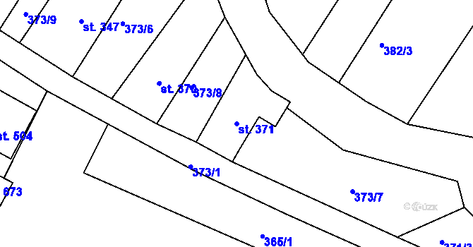 Parcela st. 371 v KÚ Jasenná na Moravě, Katastrální mapa