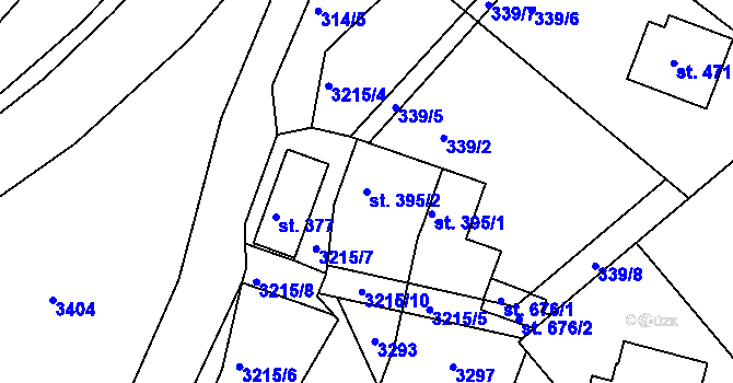 Parcela st. 395/2 v KÚ Jasenná na Moravě, Katastrální mapa