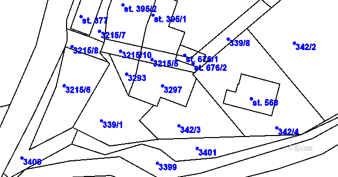 Parcela st. 395/3 v KÚ Jasenná na Moravě, Katastrální mapa