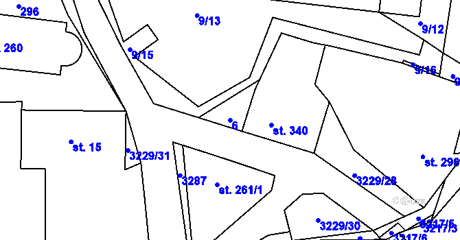 Parcela st. 6 v KÚ Jasenná na Moravě, Katastrální mapa