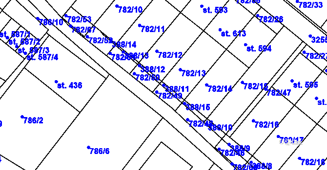 Parcela st. 388/11 v KÚ Jasenná na Moravě, Katastrální mapa