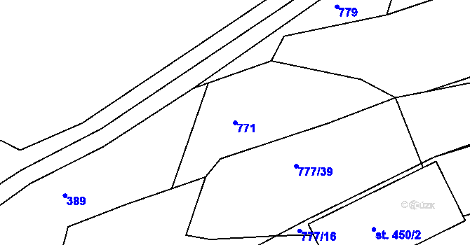 Parcela st. 771 v KÚ Jasenná na Moravě, Katastrální mapa