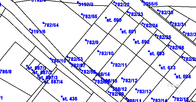 Parcela st. 782/10 v KÚ Jasenná na Moravě, Katastrální mapa