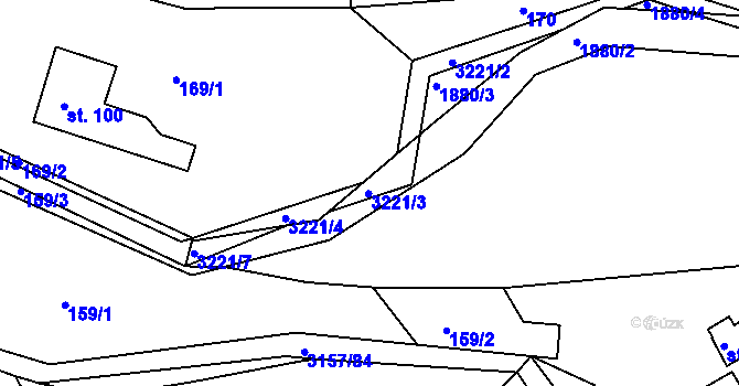 Parcela st. 3221/3 v KÚ Jasenná na Moravě, Katastrální mapa