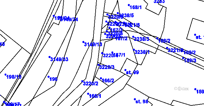 Parcela st. 3220/4 v KÚ Jasenná na Moravě, Katastrální mapa