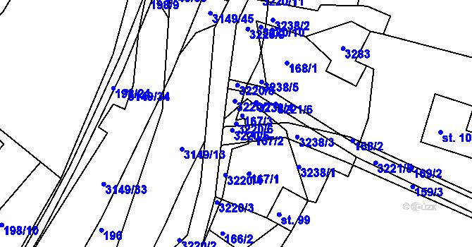 Parcela st. 3220/6 v KÚ Jasenná na Moravě, Katastrální mapa