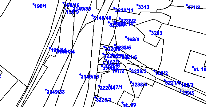 Parcela st. 3220/7 v KÚ Jasenná na Moravě, Katastrální mapa