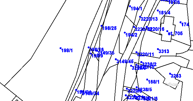 Parcela st. 3149/35 v KÚ Jasenná na Moravě, Katastrální mapa