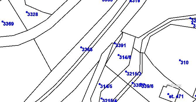 Parcela st. 3116/39 v KÚ Jasenná na Moravě, Katastrální mapa