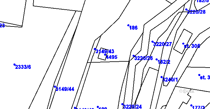 Parcela st. 4495 v KÚ Jasenná na Moravě, Katastrální mapa