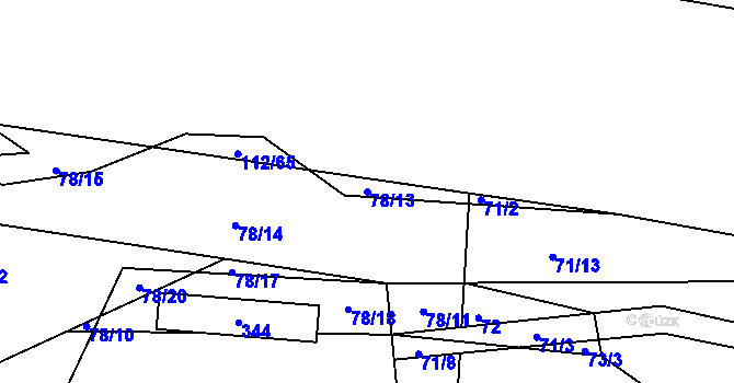 Parcela st. 78/13 v KÚ Jasinov, Katastrální mapa