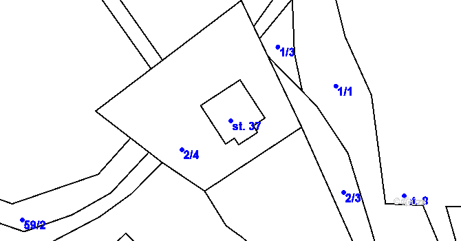 Parcela st. 37 v KÚ Ořechov u Letovic, Katastrální mapa