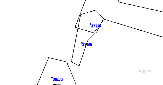 Parcela st. 385/5 v KÚ Javorek, Katastrální mapa